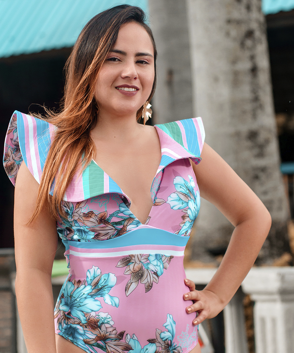 Vestido de baño escote en v